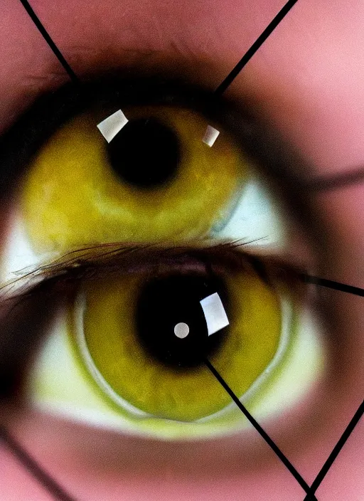 Prompt: human irises!, happy smiling, centered thin ring iris, detailed textures, eyelashes, advanced art, art styles mix, from wikipedia, wet relections, hd macro photograph from side, grid of eye shapes