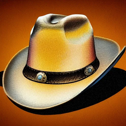 Image similar to phone wearing a cowboy hat, digital art