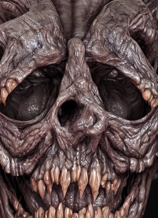 Prompt: monster anatomy face, closeup, dom qwek, john howe, anatomical, highly detailed sculpture, intricate detailed, ommatidia, 8 k, cinematic atmosphere, post - processing