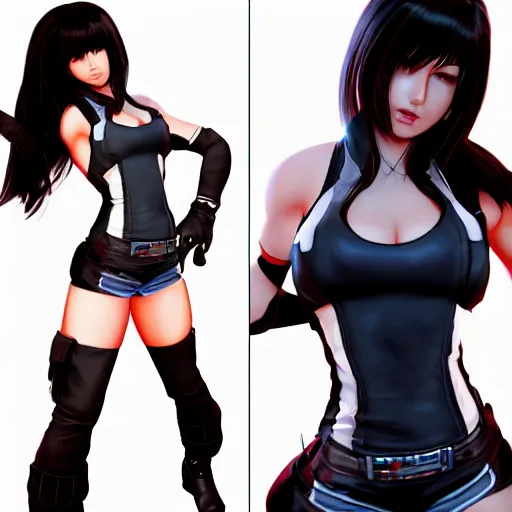 Prompt: high quality art of tifa lockhart as a marvel superhero, trending on artstation