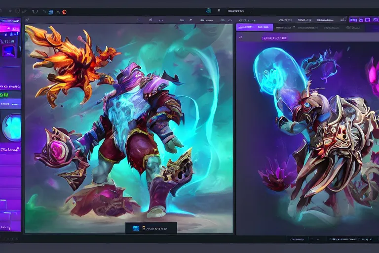 Prompt: very beautiful glassmorphism plug on twitch online broadcast channel on dota full ui ux design, trending on behance, spline 3 d, readymag