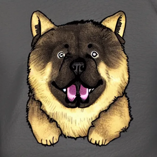 Prompt: a cartoon chow chow - n 7