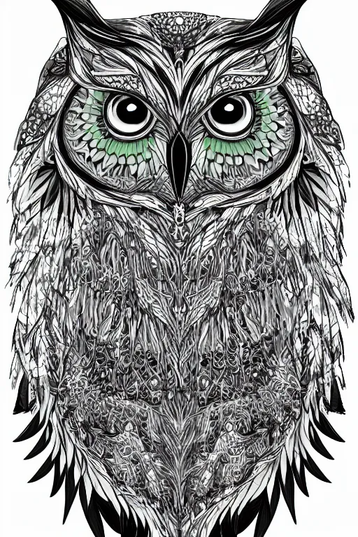 Prompt: radiant owl, highly detailed, digital art, sharp focus, trending on art station