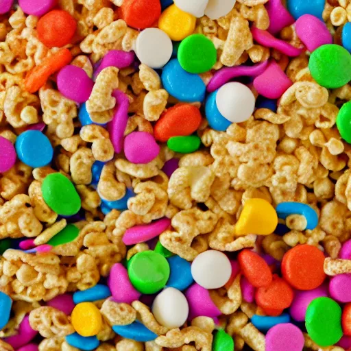 Prompt: cereal box ; product photo of a cereal box ; professional advertisement photography of a box of lucky charms cereal ; close - up of the box carton