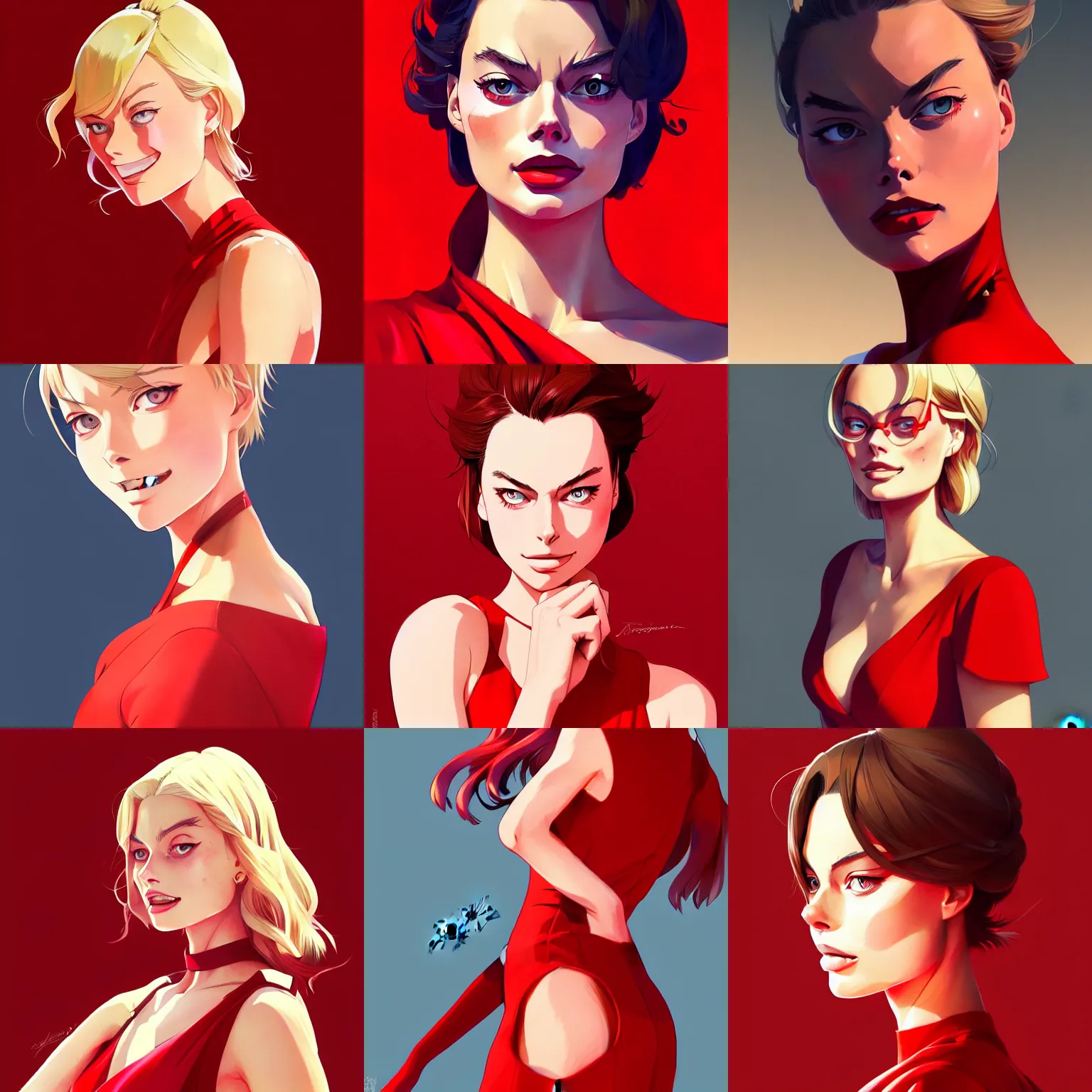 Prompt: margot robbie in red dress, portrait shinkai makoto studio ghibli studio key hideaki anno sakimichan stanley artgerm lau rossdraws james jean marc simonetti elegant highly detailed digital painting artstation pixiv