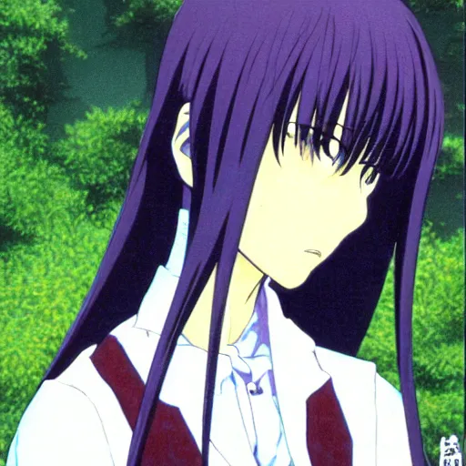 Image similar to portrait of hisui from tsukihime, detailed concept art by hayao miyazaki, intricate, beautiful