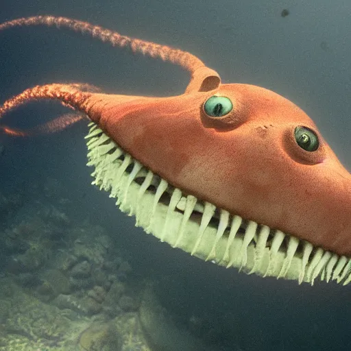 Image similar to National Geographic photo of terrifying deep sea creature
