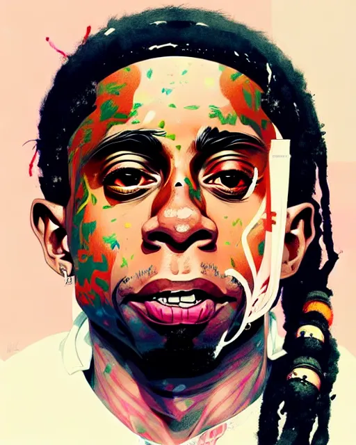 Image similar to a ultradetailed beautiful panting of lil wayne, by conrad roset, greg rutkowski and makoto shinkai, trending on artstation