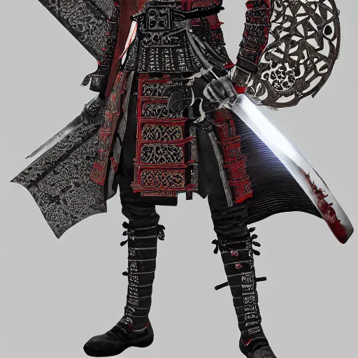 Prompt: Male Victorian Gothic Samurai, hd, intricate, bloodborne, 8k, digital art