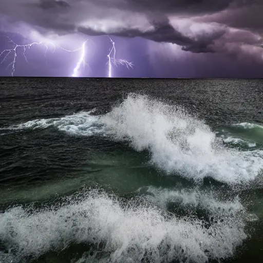 Prompt: dramatic lightning, photo 1 5 mm, wide, flower in the sea