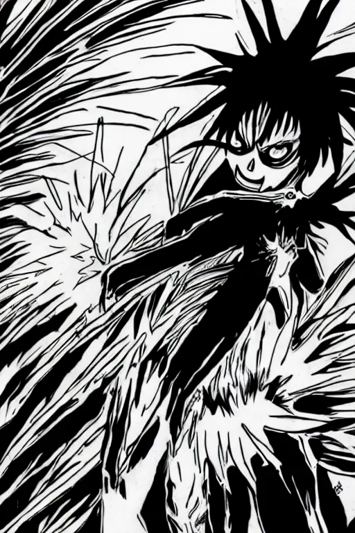 Image similar to the shinigami ryuk, highly detailed, digital art, sharp focus, trending on art station, death note, anime art style