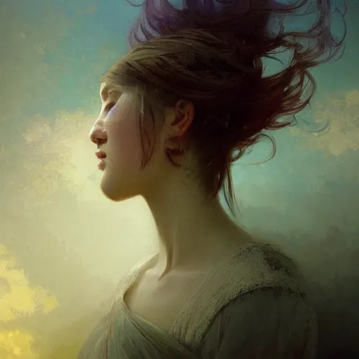 Prompt: I woke up in a world that had fragments of you. three-quarters portrait, intricate, elegant, sharp focus, illustration, highly detailed, digital painting, concept art, matte, by Aleksi Briclot and by Ivan Aivazovsky and by Alphonse Mucha, masterpiece