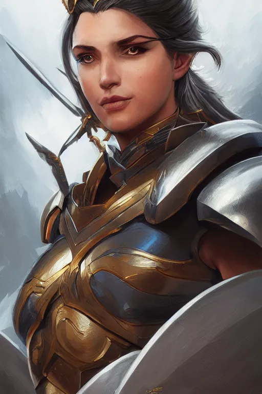 Image similar to amazon valkyrie athena, d & d, fantasy, portrait, highly detailed, headshot, digital painting, trending on artstation, concept art, sharp focus, illustration, art by artgerm and greg rutkowski and magali villeneuve