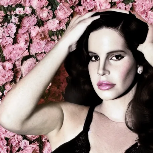 Image similar to Lana del rey album cover, photorealistic