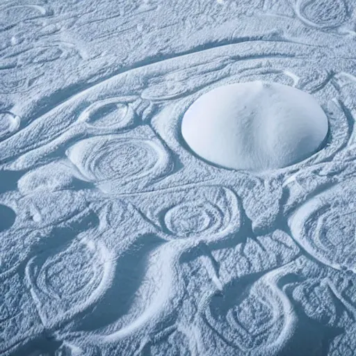 Prompt: a beautiful white landscape with alien life