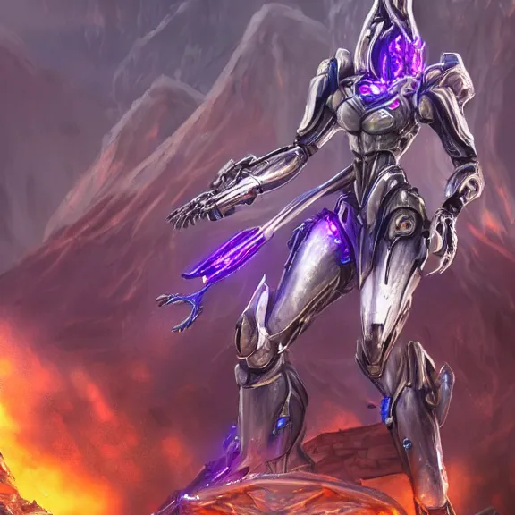 Prompt: extremely detailed ground shot of a giant beautiful stunning goddess 1000 meter tall, that's a anthropomorphic hot robot mecha female dragon, silver sharp streamlined armor, detailed head, sharp claws, glowing Purple LED eyes, sitting elegantly om a mountain, behind a tiny village the size of her foot, micro pov, dragon art, warframe fanart, Destiny fanart, macro art, giantess art, furry art, furaffinity, high quality 3D realism, DeviantArt, Eka's Portal, HD