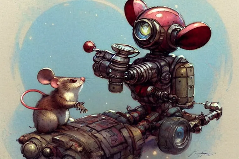 Image similar to adventurer ( ( ( ( ( 1 9 5 0 s retro future robot mouse explorer vehical. muted colors. ) ) ) ) ) by jean baptiste monge!!!!!!!!!!!!!!!!!!!!!!!!! chrome red