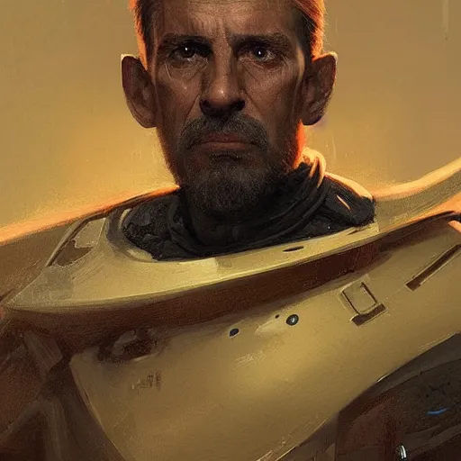 Image similar to portrait of a man by greg rutkowski, british features, straight jaw, short black hair, star wars expanded universe, he is about 6 0 years old, wearing uniform of the galactic alliance navy, highly detailed portrait, digital painting, artstation, concept art, smooth, sharp foccus ilustration, artstation hq