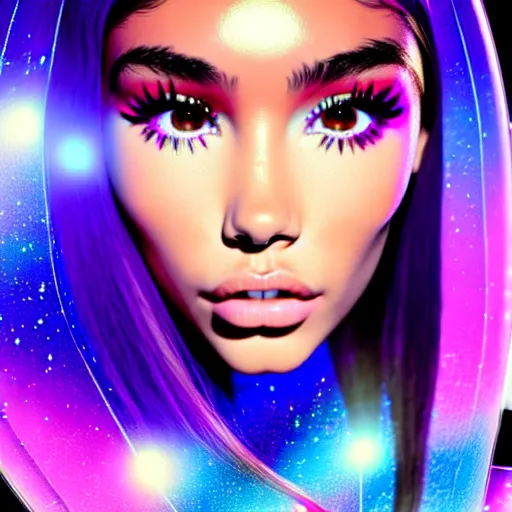 Image similar to madison beer a an intergalactic popstar dancing on a planet, render, blender render, unity render, 4 k wallpaper, art station trending, artstation 4 k coherent, coherent, 4 k, detailed, hyperdetailed, artifact - free, completely coherent, sharp, madison beer