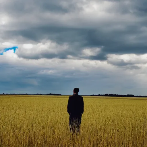 Prompt: a man standing in a field