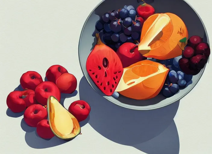 Prompt: a bowl of fruit. clean cel shaded vector art. shutterstock. behance hd by lois van baarle, artgerm, helen huang, by makoto shinkai and ilya kuvshinov, rossdraws, illustration, art by ilya kuvshinov