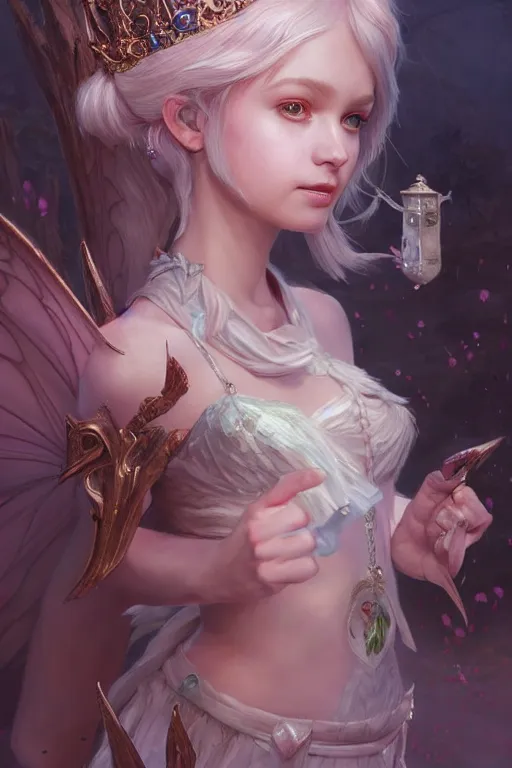 Image similar to fairy princess, highly detailed, d & d, fantasy, highly detailed, digital painting, trending on artstation, concept art, sharp focus, illustration, art by artgerm and greg rutkowski and fuji choko and viktoria gavrilenko and hoang lap