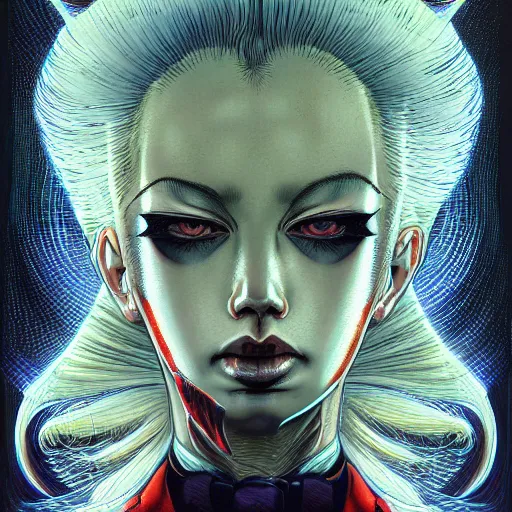 Prompt: portrait closeup of crazy tarry bogard, symmetrical, cinematic colors, by yoichi hatakenaka, masamune shirow, josan gonzales and dan mumford, ayami kojima, takato yamamoto, barclay shaw, karol bak, yukito kishiro