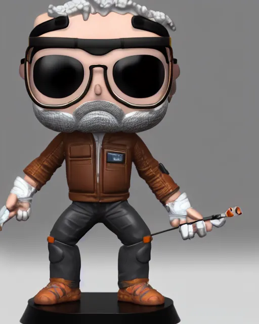 Image similar to full body 3d render of gordon freeman as a funko pop, studio lighting, white background, blender, trending on artstation, 8k, highly detailed