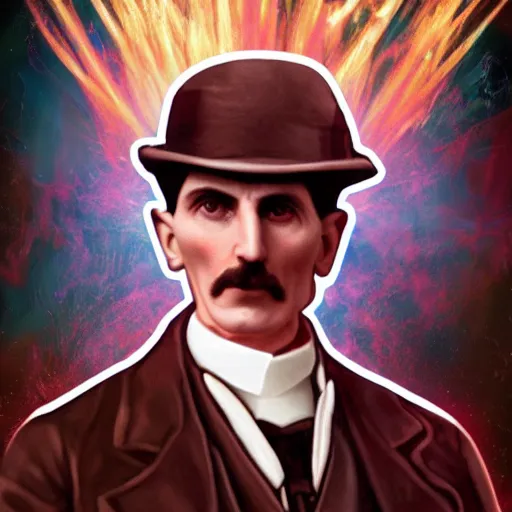 Prompt: Nikola Tesla as a Twitch streamer