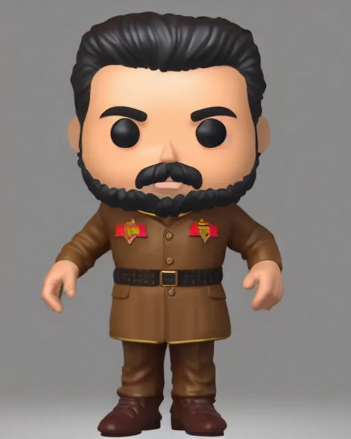 Image similar to full body 3d render of joseph stalin as a funko pop, studio lighting, white background, blender, trending on artstation, 8k, highly detailed