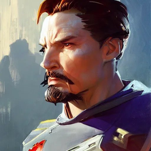 Image similar to greg manchess portrait painting of armored doctor strange as overwatch character, totally whack, medium shot, asymmetrical, profile picture, organic painting, sunny day, matte painting, bold shapes, hard edges, street art, trending on artstation, by huang guangjian and gil elvgren and sachin teng