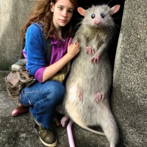 Image similar to hermione and a giant rat