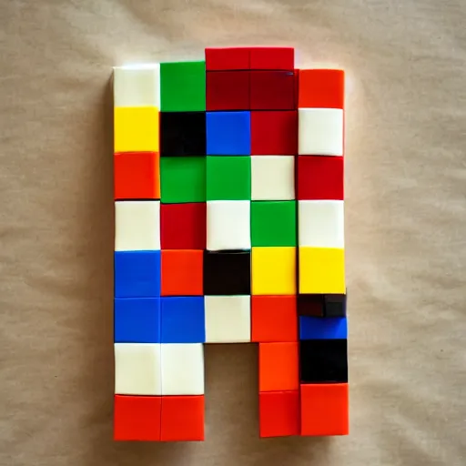 Image similar to bread made of lego, modern art