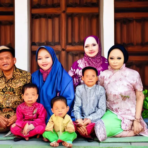 Image similar to an indonesian family portrait, wlop, high resolution, 4 k hd