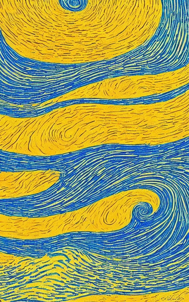 Image similar to a beautiful sunset on a beach, fractal waves. retro minimalist art by jean giraud and van gogh.