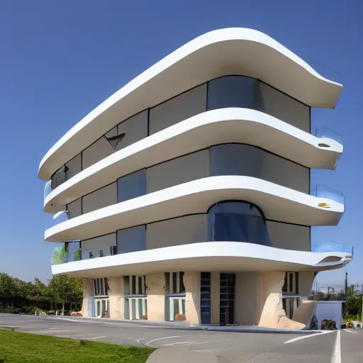 Prompt: a building designed by shape grammar