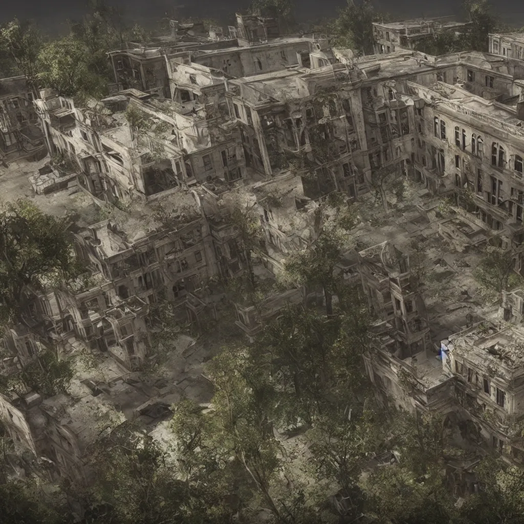 Prompt: an abandoned asylum, realistic, detailed, unreal engine,