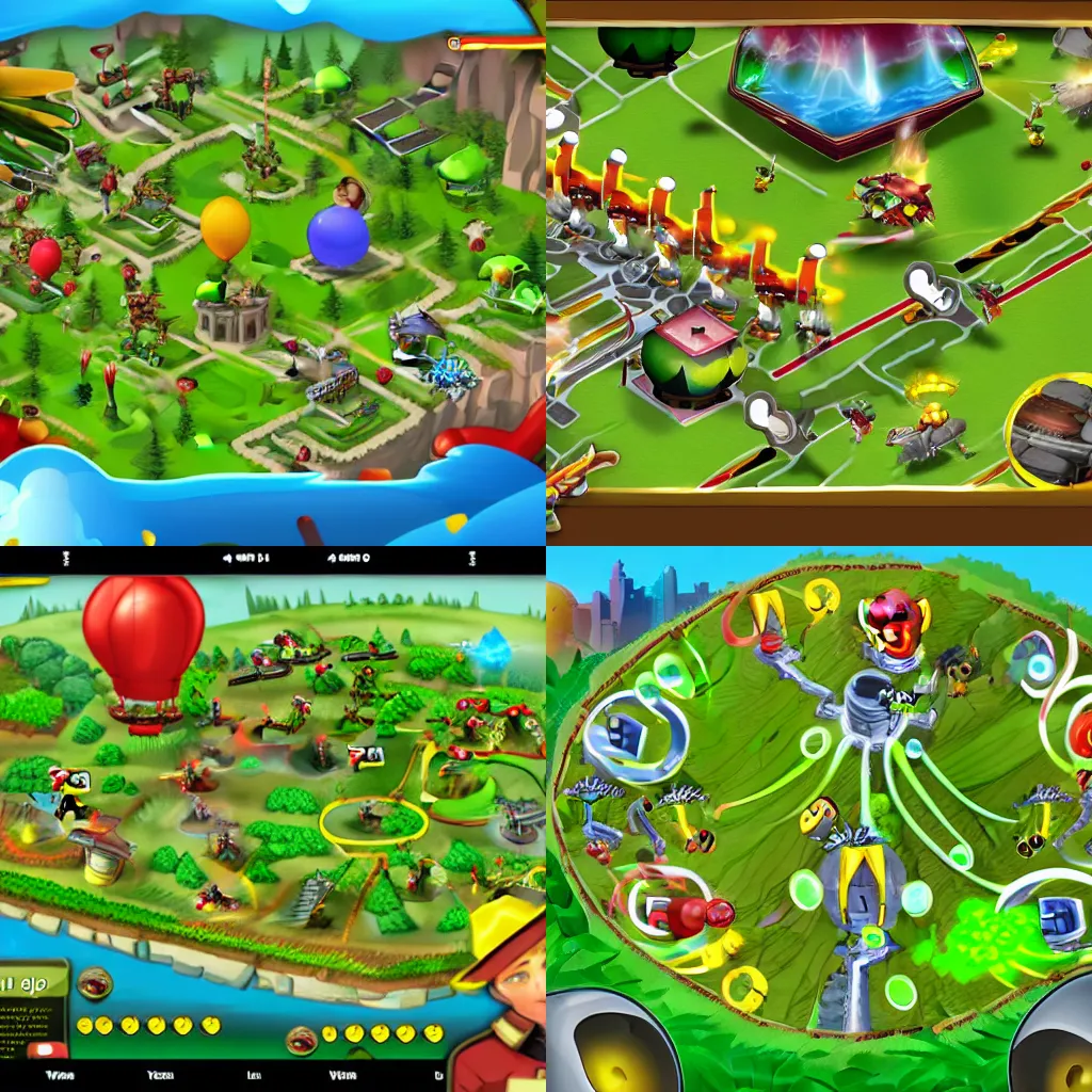 Prompt: Bloons Tower Defense 6, gameplay screenshot