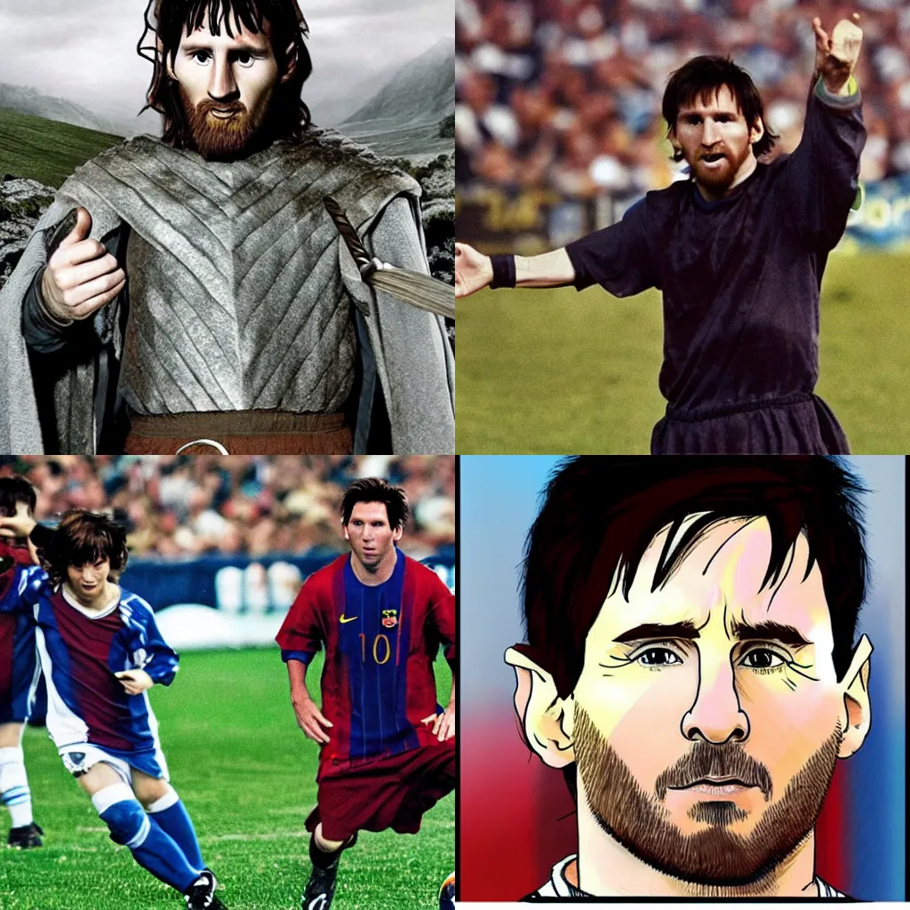 Prompt: Lionel Messi as a character in Lord of the Rings