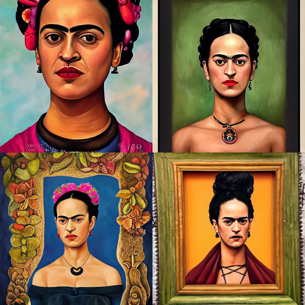 Prompt: Melissa Fumero surreal portrait by Frida Kahlo