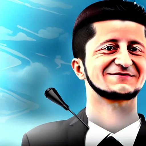 Image similar to the portrait of volodymyr zelensky in anime style is as realistic as possible