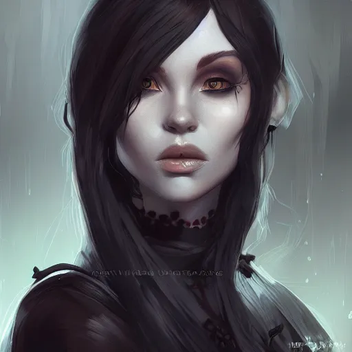 Image similar to dark witch character, highly detailed, digital painting, artstation, concept art, smooth, sharp focus, illustration