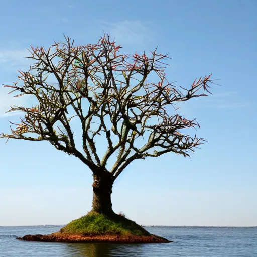 Image similar to an actual binary tree growing on the data lake shores