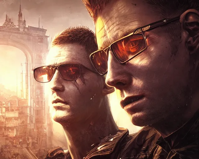 Image similar to highly detailed portrait of albert wesker, in dying light, stephen bliss, unreal engine, fantasy art by greg rutkowski, loish, rhads, ferdinand knab, makoto shinkai and lois van baarle, ilya kuvshinov, rossdraws, tom bagshaw, global illumination, radiant light, detailed and intricate environment