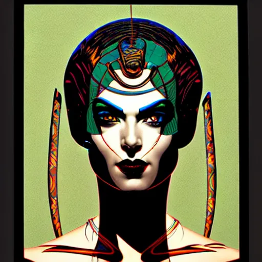 Image similar to medium portrait top light, by tara mcpherson and bernie wrightson, inspired by egyptian marvel comics, etching, fine, sharp high detail,