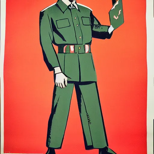 Image similar to Soviet propaganda poster depicting John Oliver