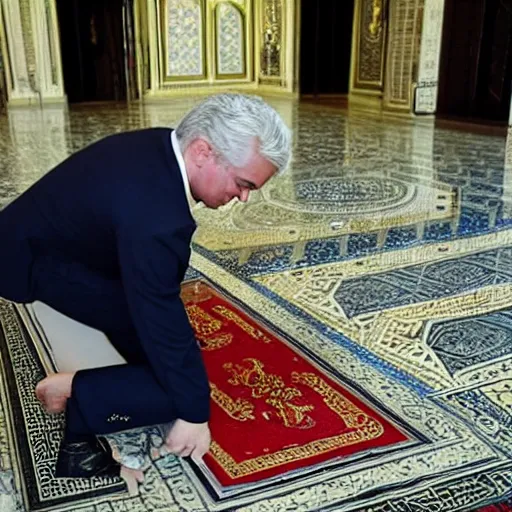 Image similar to geert on his knees praying to mecca, Qiblah