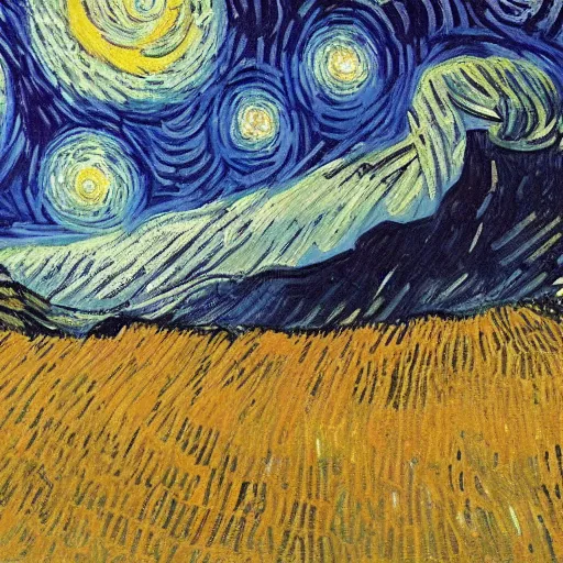 Prompt: Liminal space in outer space, by Van Gogh