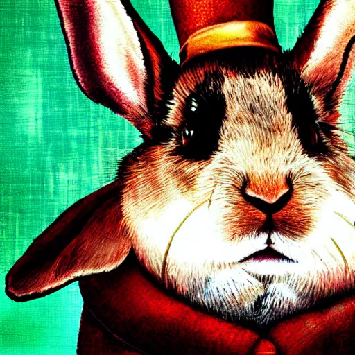 Prompt: psy art, a rabbit, wonderland, high resolution, artsy