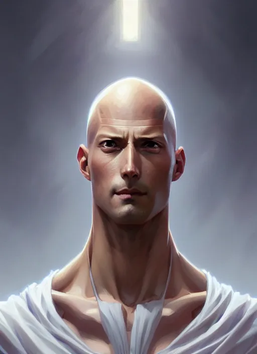 Image similar to ultra realistic illustration, handsome saitama. cape, intricate, elegant, highly detailed, digital painting, artstation, concept art, smooth, sharp focus, illustration, art by artgerm and greg rutkowski and alphonse mucha and wlop